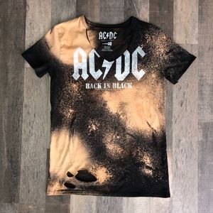 Black Distressed AC/DC T Shirt